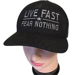 Pacific Headwear Cap Live Fast Fear Nothing Black white style 110C OSFA Snapback